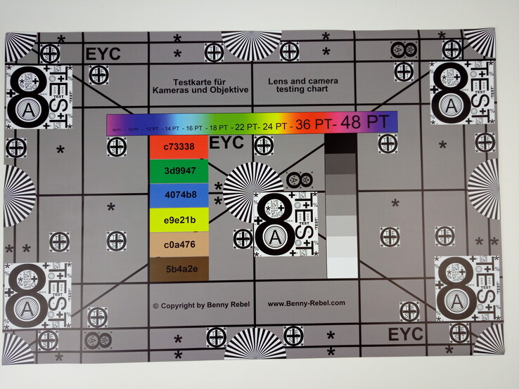 Photograph of our test chart