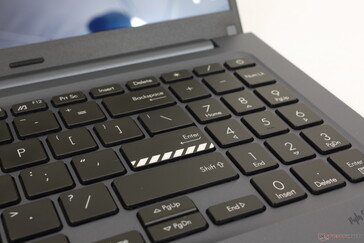 Numpad and arrow keys are smaller and more cramped than the main QWERTY keys