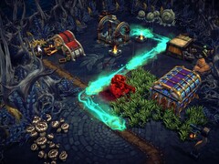 An image showing several buildings in Against the Storm, currently 70% off.