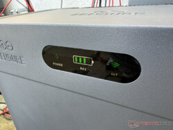 A small display on the SolarFlow 2400 Pro provides information about the charge status
