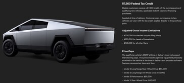 Cybertruck tax credit eligibility criteria