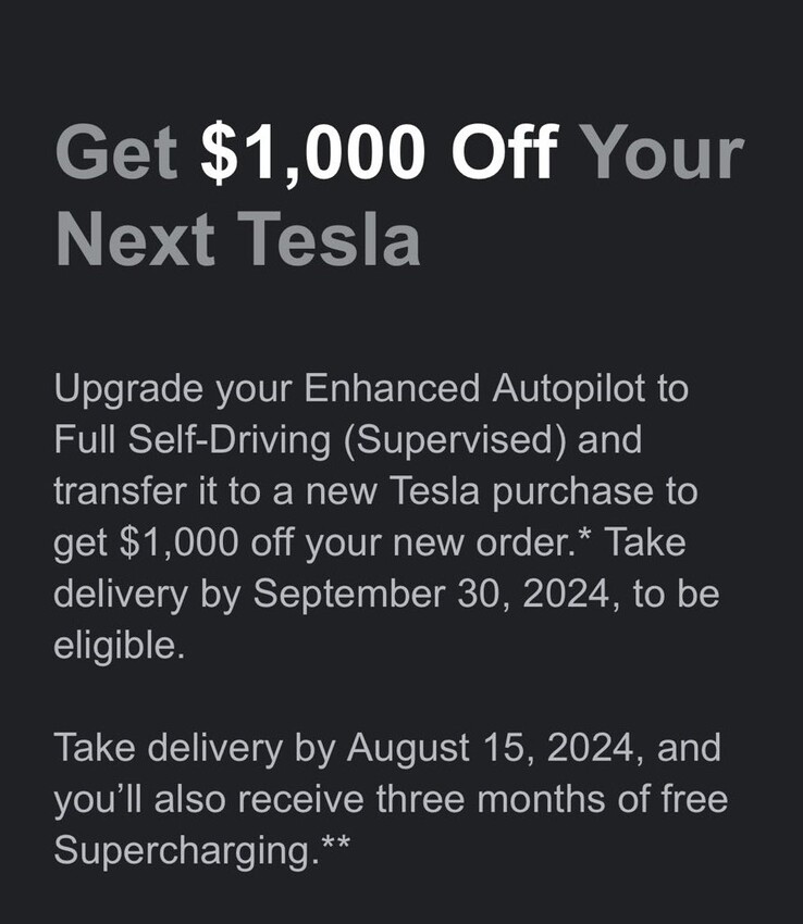 Tesla's $1,000 off promo