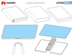 The diagrams in the patent show a smartphone device in folded and unfolded forms. (Source: LetsGoDigital)