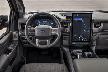 Ford F-150 Lightning Flash owners will also benefit from or have to content with a 15-inch touch-enabled central infotainment screen, although Ford hasn't completely abandoned physical controls. (Image source: Ford)