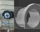 Pictured - an IRL image of the one-way excluder (left), and a design render of the same (right). (Image source: u/Chronus88 via r/3Dprinting)