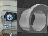 Pictured - an IRL image of the one-way excluder (left), and a design render of the same (right). (Image source: u/Chronus88 via r/3Dprinting)