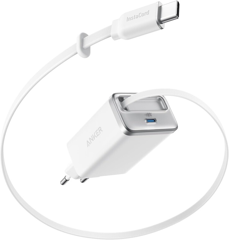 The Anker Nano Charger (35W, Built-in Retractable USB-C Cable) in white. (Image source: Anker)