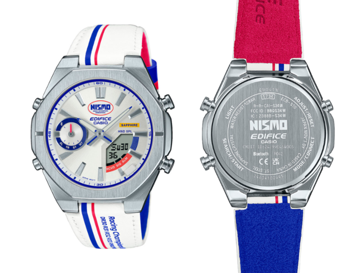 The Casio Edifice x Nismo ECB-S10NIS-7A Heritage Edition watch. (Image source: Casioblog)