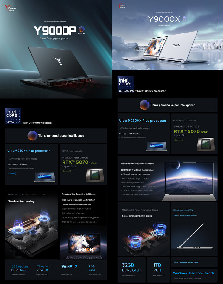 Core highlights of the 2026 Y9000P and Y9000X (machine translated)