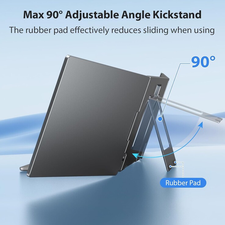 The KYY X90E triple portable monitor comes with a built-in kickstand with 0-90° adjustment (Image source: KYY)
