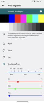 Settings of the Sony Xperia 1 V