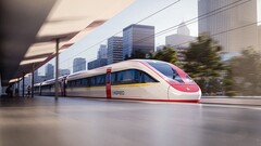 Rendering of a Vinspeed trainset by Siemens Mobility. The train will utilize the Velaro Novo platform
