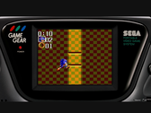 A screengrab of Sonic Chaos playing in Yakuza Kiwami 3's in-game Sega Game Gear emulator