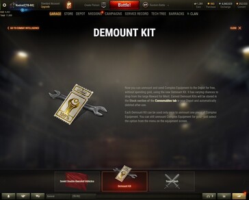 World of Tanks 1.7.1 - Demount Kit detailed (Source: Own)