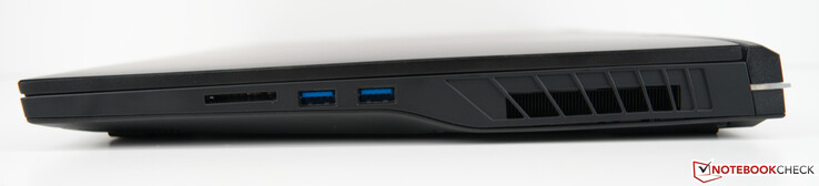 Right: Card reader (SD/SDHC/SDXC), 2x USB-A 3.2 Gen 1
