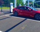 Tesla at a new V4 Supercharger station in France (image: Alexandre Druliolle)