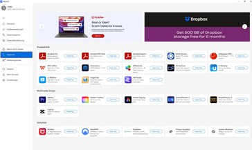 Advertising tab in MyAsus