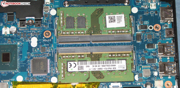 The Acer computer uses two memory slots.