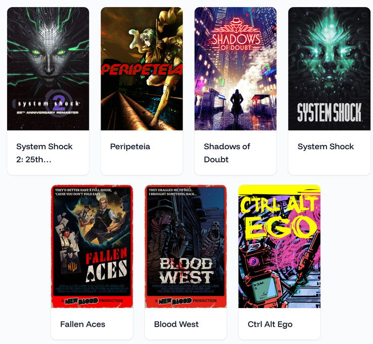 All the games included in the Return of the Immersive Sim bundle (Image source: Digiphile)