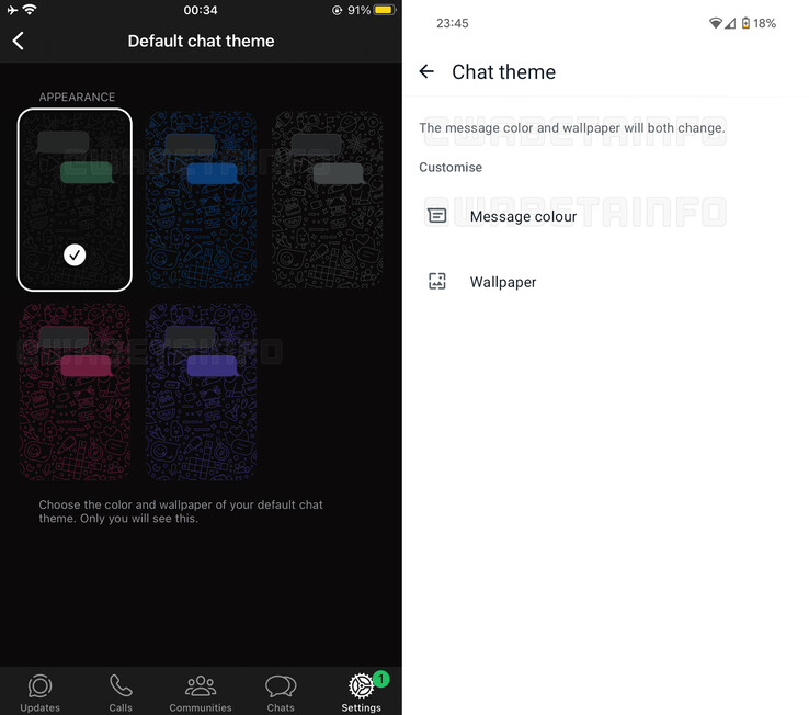 Chat theme option on WhatsApp beta (Image source: WeBetaInfo)
