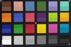 A photo of the ColorChecker chart. The lower half of the patch shows the original color.
