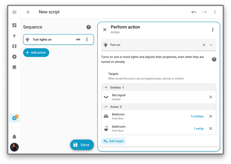 A screenshot of the new Home Assistant target picker tool. (Image source: Home Assistant)