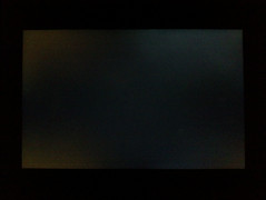 Even backlight with slight bleed along the right edge (top in this orientation).