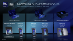 More efficient mobile workstation laptops on the horizon: Intel releases Arrow Lake CPUs for business laptops (pictured: presentation of the new Intel lineup for business, image source: Intel)