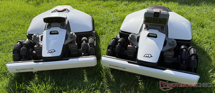 Mammotion Luba Mini AWD 800 (left) and Luba Mini AWD LiDAR 1500 (right) in comparison