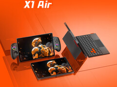 The X1 Air features the Intel Core Ultra 7 258V. Pictured: a promotional image of the gaming handheld. (Image source: OneXPlayer - edited)