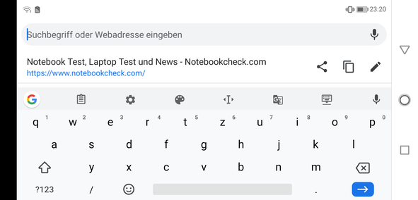 Keyboard landscape mode