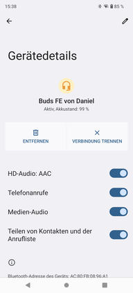 Bluetooth settings on non Samsung smartphones