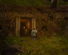 Pictured - a screenshot from the Swordhaven: Iron Conspiracy trailer, showing the protagonist holding a sword in front of a mine entrance. (Image source: Steam)