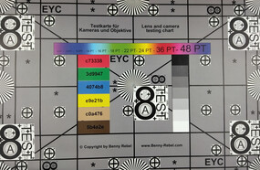 A photo of our test chart