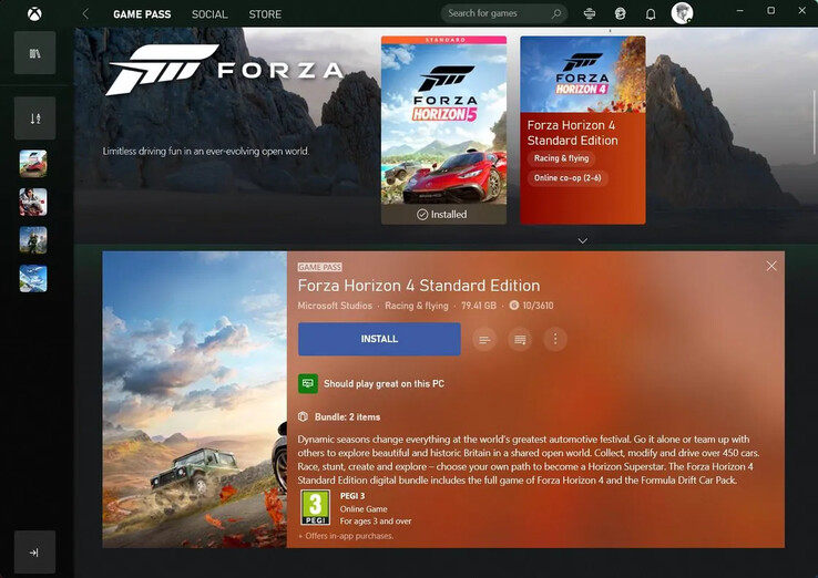The Xbox app adds a new performance label for PC games. (Image: The Verge)