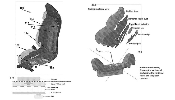 Tesla ventilated seats patent