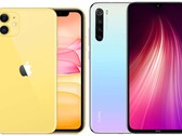 The iPhone 11 and Redmi Note 8 Pro have been shipped in their millions. (Image source: Apple/Xiaomi - edited)
