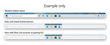 The new 'personalized' Taskbar functionality. (Image: Microsoft)