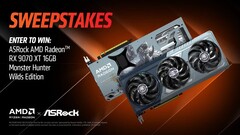 AMD&#039;s Monster Hunter Wilds-themed Radeon RX 9070 XT giveaway (image source: AMD on X)