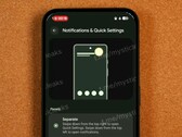 Android 17 is expected to separate notifications and quick settings. (Image source: Gavin Phillips / Mystic Leaks, edited)