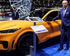 President Biden in Detroit next to a Mustang Mach-E (image: Reuters)