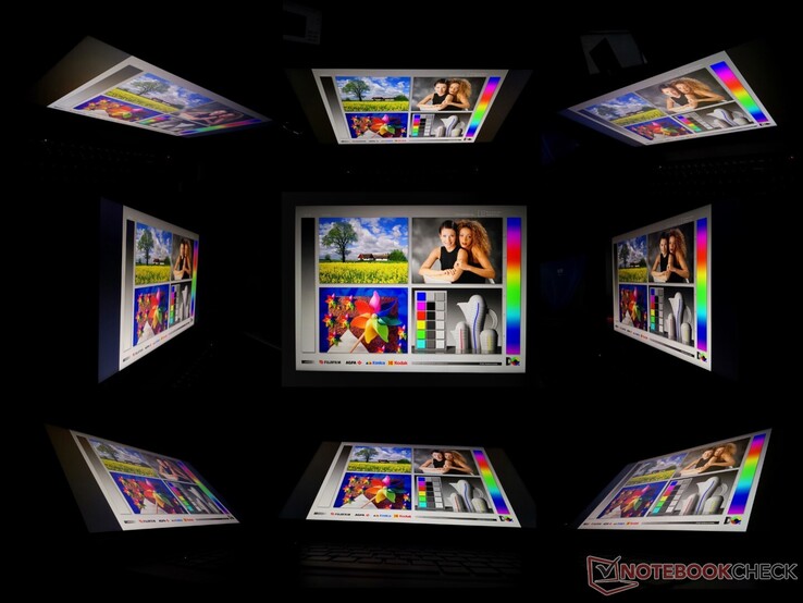 Wide IPS viewing angles. Colors and contrast degrade from extreme angles