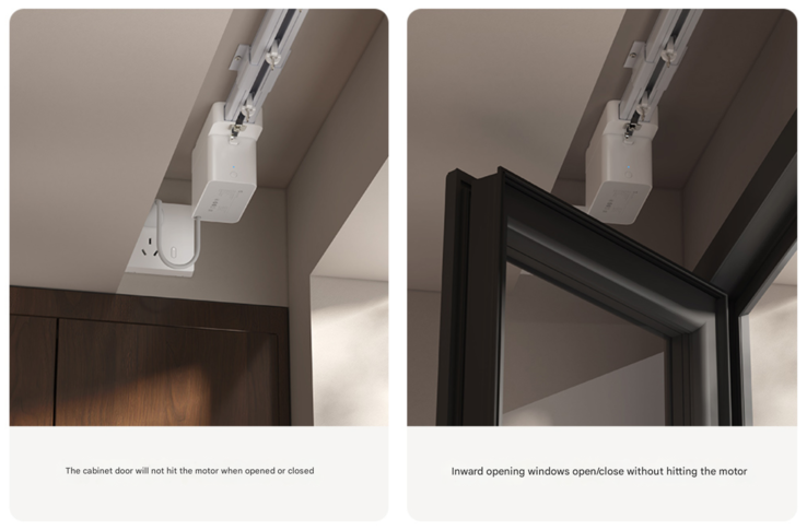 The Xiaomi Mijia Hidden Smart Curtain can be fitted near doors. (Image source: Xiaomi via Google Translate)