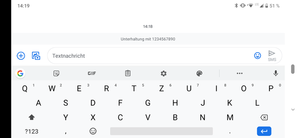 Using the default keyboard in landscape mode