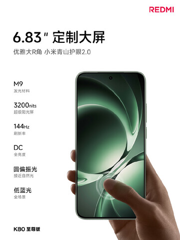 The Redmi K80 Ultra has the largest display in the K80 series. (Image source: Redmi)