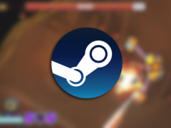 Galactic Glitch first entered early access last year in July, and it&#039;s a twin-stick shooter with a unique physics-based mechanic. Pictured - a blurry snapshot from the game with the Steam logo overlaid on top. (Image source: Steam - Edited)