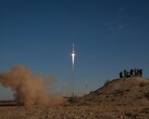 The launch of a Soyuz rocket in Kazakhstan