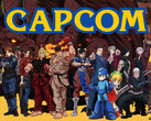 Capcom logo with characters from its games. The Japanese publisher has largely avoided the wave of layoffs hitting Western game studios.
