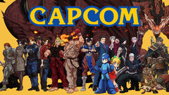 Capcom logo with characters from its games. The Japanese publisher has largely avoided the wave of layoffs hitting Western game studios.
