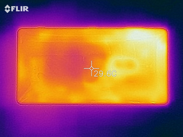 Heat-map of the rear of the device under load